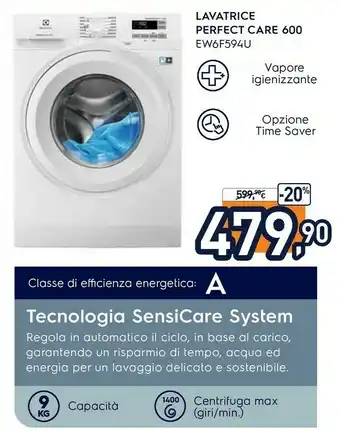 Unieuro Ew6f594u lavatrice caricamento frontale 9 kg 1351 giri/min a bianco offerta