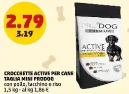 PENNY Crocchette active per cane taglia mini PRODOG offerta