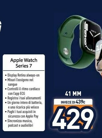 Unieuro Watch series 7 41 mm oled blu gps (satellitare) offerta