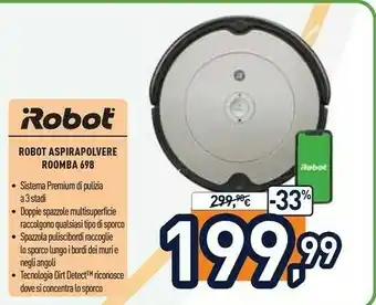 Unieuro Roomba 698 aspirapolvere robot sacchetto per la polvere nero, grigio 0,6 l offerta