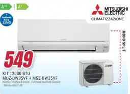 Trony MITSUBISHI ELECTRIC CLIMATIZZAZIONE KIT 12000 BTU MUZ-DW35VF+ MSZ-DW35VF offerta
