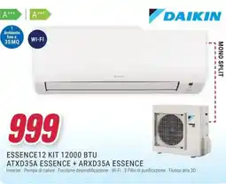 Trony DAIKIN ESSENCE12 KIT 12000 BTU ATXD35A ESSENCE + ARXD35A ESSENCE offerta