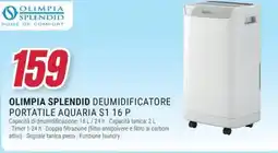 Trony Olimpia splendid deumidificatore portatile aquaria S1 16 P offerta