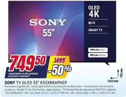 Trony SONY TV OLED 55" K55XR8APAEP offerta