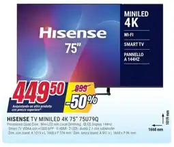 Trony HISENSE TV MINILED 4K 75" 75U79Q offerta