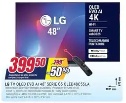 Trony LG TV OLED EVO AI 48" SERIE C5 OLED48C55LA offerta