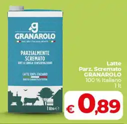 Coop Latte Parz. Scremato GRANAROLO 100% Italiano offerta