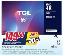 Trony TCL TV LED 55P69K offerta