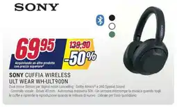 Trony SONY CUFFIA WIRELESS ULT WEAR WH-ULT900N offerta