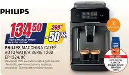 Trony PHILIPS MACCHINA CAFFÈ AUTOMATICA SERIE 1200 EP1224/00 offerta