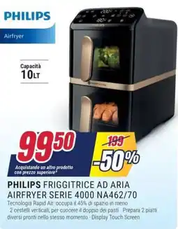 Trony PHILIPS FRIGGITRICE AD ARIA AIRFRYER SERIE 4000 NA462/70 offerta