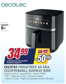 Trony Cecotec friggitrice ad aria cecofry&grill duoheat 8000 offerta