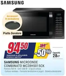 Trony SAMSUNG MICROONDE COMBINATO MC28H5015CK offerta