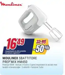 Trony MOULINEX SBATTITORE PREP'MIX HM450 offerta