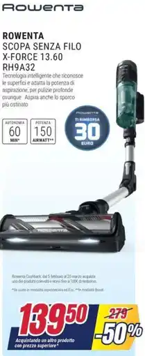 Trony ROWENTA SCOPA SENZA FILO X-FORCE 13.60 RH9A32 offerta