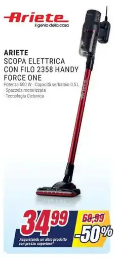 Trony Ariete scopa elettrica con filo 2358 handy force one offerta