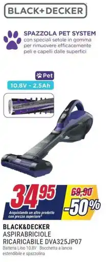 Trony BLACK&DECKER ASPIRABRICIOLE RICARICABILE DVA325JP07 offerta