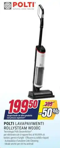 Trony POLTI LAVAPAVIMENTI ROLLYSTEAM WD30C offerta