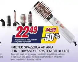 Trony IMETEC SPAZZOLA AD ARIA 5 IN 1 DRY&STYLE SYSTEM GH18 1100 offerta