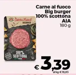 Coop Carne al fuoco Big burger 100% scottona AIA offerta