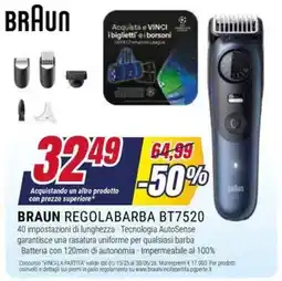 Trony BRAUN REGOLABARBA BT7520 offerta