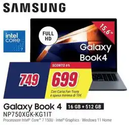 Trony SAMSUNG Galaxy Book 4 NP750XGK-KG1IT offerta