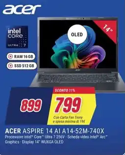 Trony ACER ASPIRE 14 AI A14-52M-740X offerta