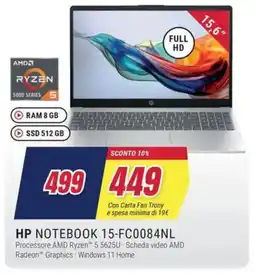 Trony HP NOTEBOOK 15-FC0084NL offerta