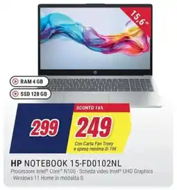 Trony HP NOTEBOOK 15-FD0102NL offerta