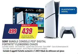 Trony Sony bundle console ps5 digital fortnite flowering chaos offerta