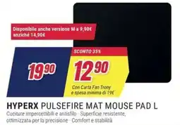 Trony Hyperx pulsefire mat mouse pad l offerta