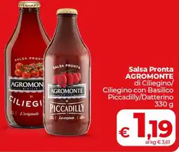 Coop Salsa Pronta AGROMONTE di Ciliegino/ Ciliegino con Basilico Piccadilly/Datterino offerta
