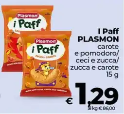 Coop I Paff PLASMON carote e pomodoro/ ceci e zucca/ zucca e carote offerta