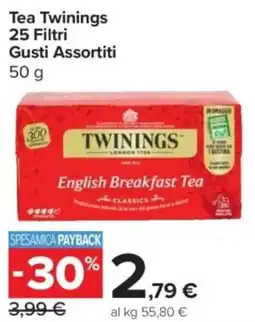 Carrefour Express Tea Twinings 25 Filtri offerta