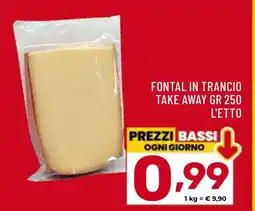 Il Centesimo Fontal in trancio take away offerta