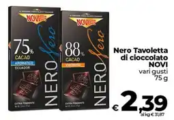 Coop Nero Tavoletta di cioccolato NOVI offerta