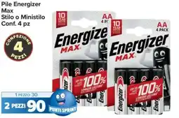 Carrefour Express Pile Energizer Max Stilo o Ministilo offerta