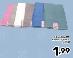 Il Centesimo Set asciugamani coppia spugna 1+1 martina offerta
