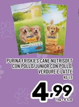 Il Centesimo Purina friskies cane nutrisoft con pollo/junior con pollo, verdure e latte offerta