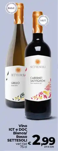 Coop Vino IGT e DOC Bianco/ Rosso SETTESOLI offerta