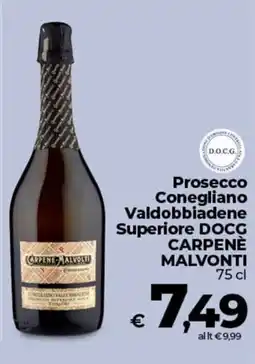 Coop Prosecco Conegliano Valdobbiadene Superiore DOCG CARPENÈ MALVONTI offerta