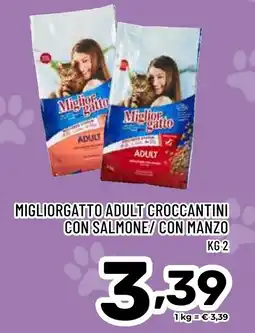 Il Centesimo Migliorgatto adult croccantini con salmone/con manzo offerta