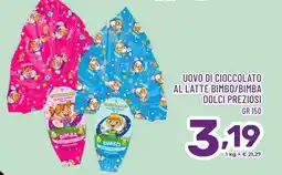 Il Centesimo Uovo di cioccolato al latte bimbo/bimba dolci preziosi offerta