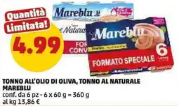 PENNY Tonno all'olio di oliva, tonno al naturale MAREBLU offerta