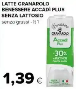 Tigre Amico Latte granarolo benessere accadì plus senza lattosio offerta