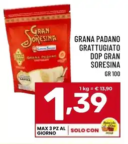 Il Centesimo Grana padano grattugiato dop GRAN SORESINA offerta