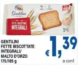 DEM Gentilini fette biscottate integrali/ malto d'orzo offerta