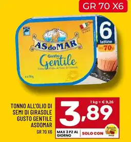 Il Centesimo Tonno all'olio di semi di girasole gusto gentile ASDOMAR offerta
