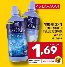 Il Centesimo Ammorbidente concentrato FELCE AZZURRA offerta