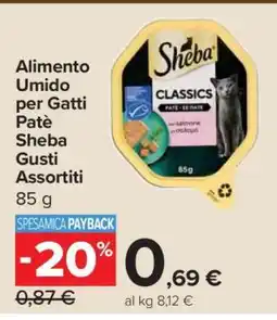 Carrefour Alimento Umido per Gatti Patè Sheba Gusti Assortiti offerta